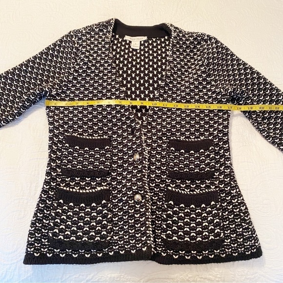 WHBM Thick Knit Black and White Button Cardigan - Small - Picture 8 of 11